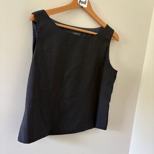 Lafayette 148 New York Charcoal Gray Fitted Sleeveless Top Women's sz 10 preworn